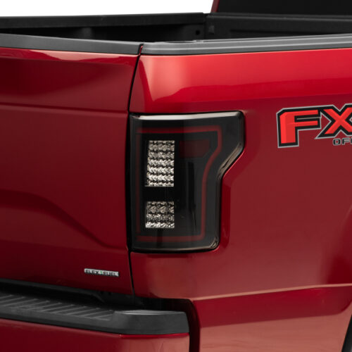Raxiom for 2015-2017 Ford F-150 w/Non-BLIS LED Tail Lights Sequential Turn Signals- Black Hsng (Smoked Lens)