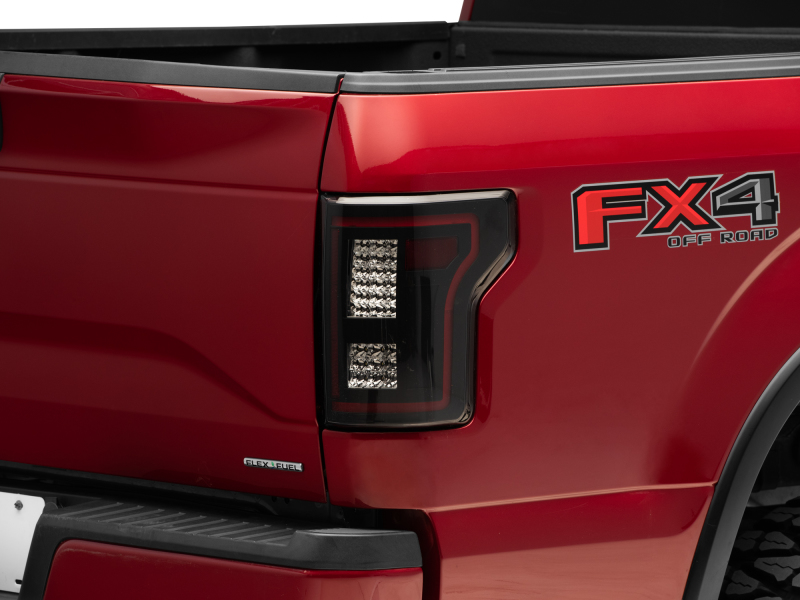 Raxiom for 2015-2017 Ford F-150 w/Non-BLIS LED Tail Lights Sequential Turn Signals- Black Hsng (Smoked Lens)