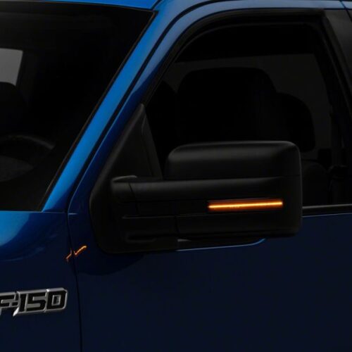 Alternative view of Raxiom for 2009-2014 Ford F-150 Axial Series Sequential LED Mirror Mounted Turn Signals- Smoked