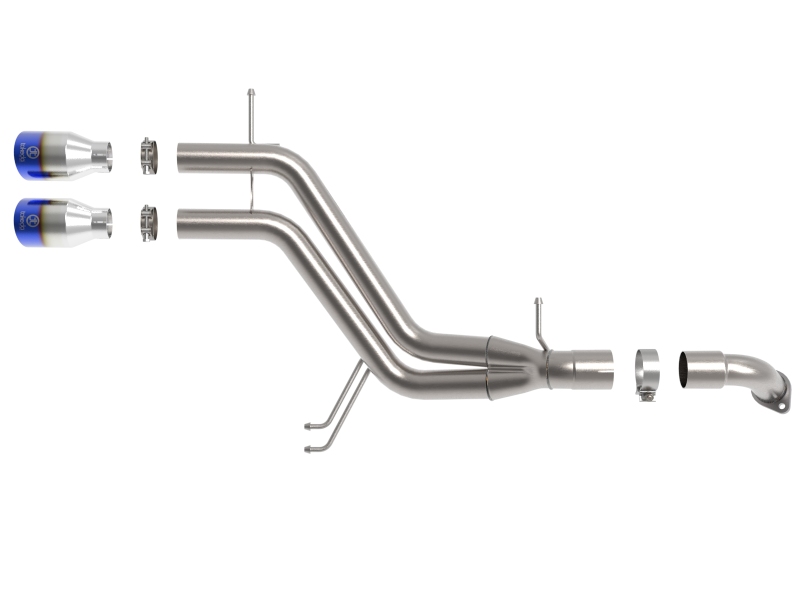 aFe Power Takeda 13-17 Hyundai Veloster L4-1.6L 2-1/2in 304 SS Axle-Back Exhaust w/ Blue Flame Tips - Image 5