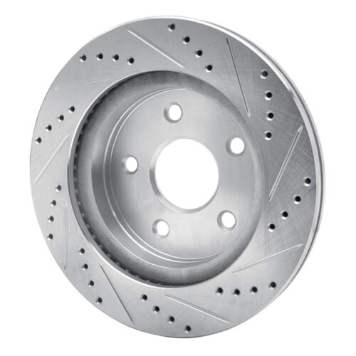 R1 Concepts for 02-24 Dodge Ram 1500 Front Left Drilled & Slotted Silver Brake Rotor - Image 4