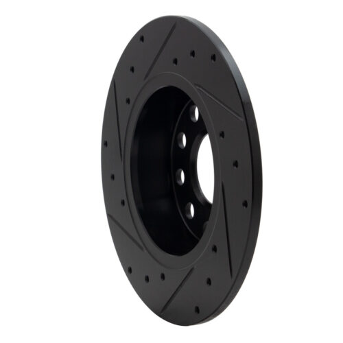 R1 05-25 Audi A3 Sportback E-Tron Rear Right Drilled & Slotted Black Brake Rotor - Image 4