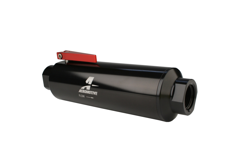 Aeromotive In-Line AN-12 Filter w/Shutoff Valve 100 Micron SS Element - Black Anodize Finish - Image 5