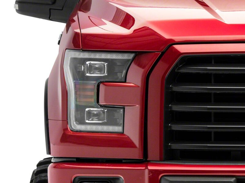 Raxiom for 2015-2017 Ford F-150 LED Projector Headlights with LED Amber DRL- Black Housing- Clear Lens - Image 6
