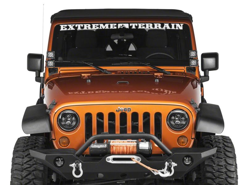 Raxiom for 2007-2018 Jeep Wrangler JK Windshield Mounted Dual Light Brackets - Image 6