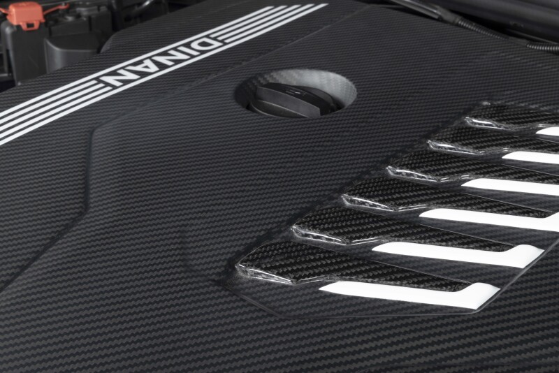 Dinan for 19-26 BMW B58D (G01/G02/G20/G22/G23/G26/G42) Matte Carbon Fiber Engine Cover w/Gloss Accents - Image 2