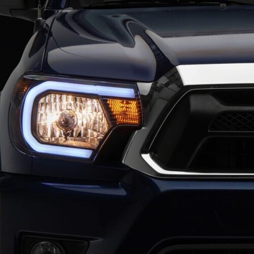 Raxiom for 2012-2015 Toyota Tacoma Axial Series Headlights/Seq LED Bar- Black- Clear Lens - Image 7