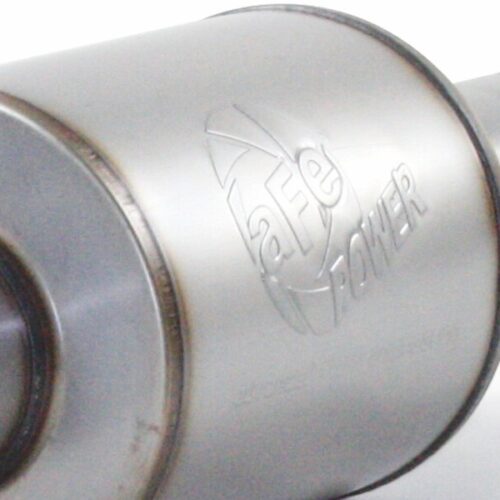 aFe Power Atlas Exhausts Mufflers Al Steel EXH Muffler 4 ID In/Out 8 Dia x 12L AL - Image 4