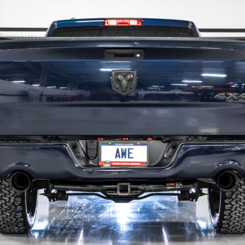 AWE Tuning Cat-Back Exhaust - Diamond Black Tips for 09-18 RAM 1500 5.7L (w/Cutouts) 0FG Dual Rear Exit - Image 4