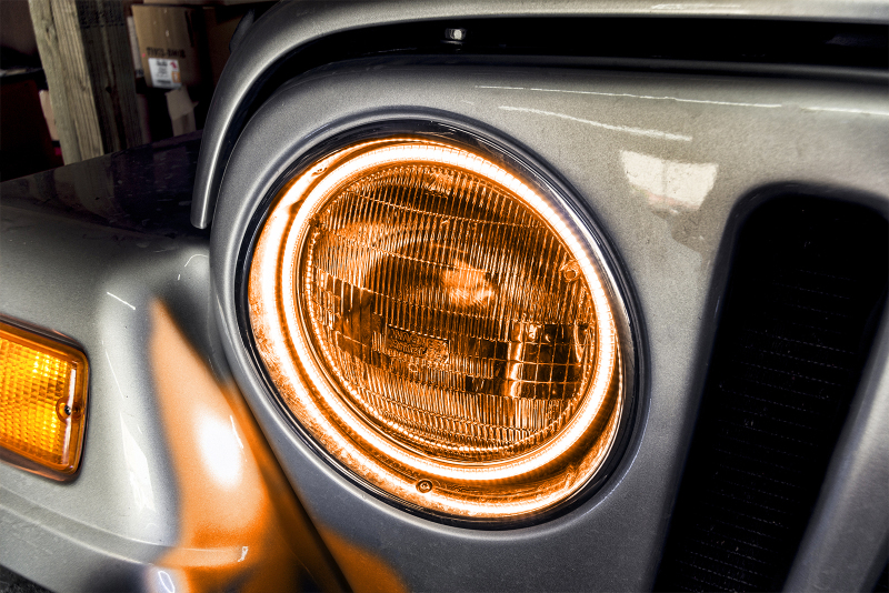 Oracle Jeep Wrangler TJ 97-06 LED Waterproof Halo Kit - Amber - Image 4