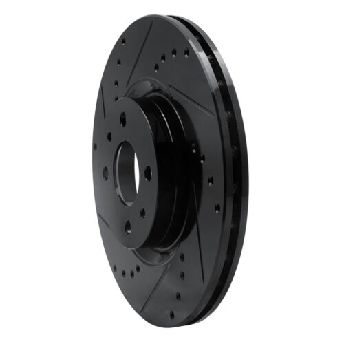 Alternative view of R1 Concepts for 2012-2019 Fiat 500E Front Left Drilled & Slotted Black Brake Rotor