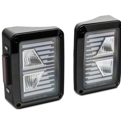 Raxiom for 2007-2018 Jeep Wrangler JK Axial Series Vision LED Tail Lights- Black Housing (Clear Lens) - Image 8