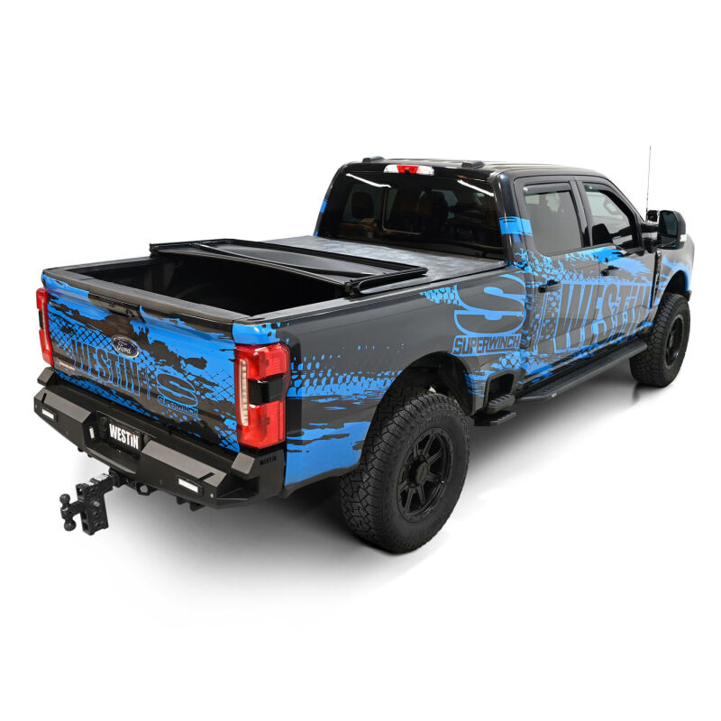Westin 17-24 Ford F-250/350 Super Duty 6.75ft. Bed Soft Tri-Fold Tonneau Cover - Black - Image 8
