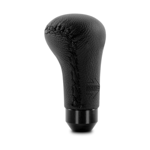 Momo ALBK1 Anatomico Shift Knob - Black Leather, Black Stitching