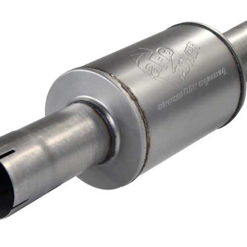 aFe Power Atlas Exhausts Mufflers Al Steel EXH Muffler 4 ID In/Out 8 Dia x 12L AL - Image 3