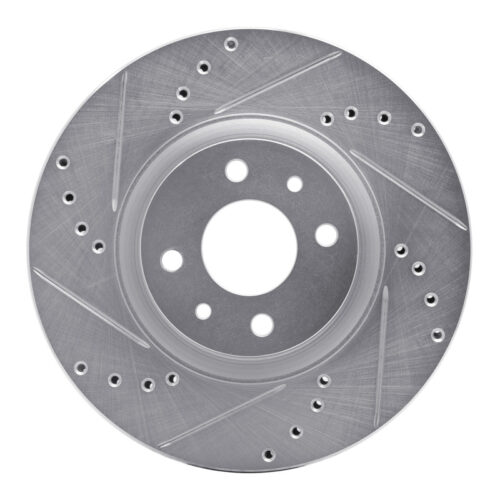 R1 Concepts for 2012-2019 Fiat 500 (USA/Canada) Front Left Drilled & Slotted Silver Brake Rotor