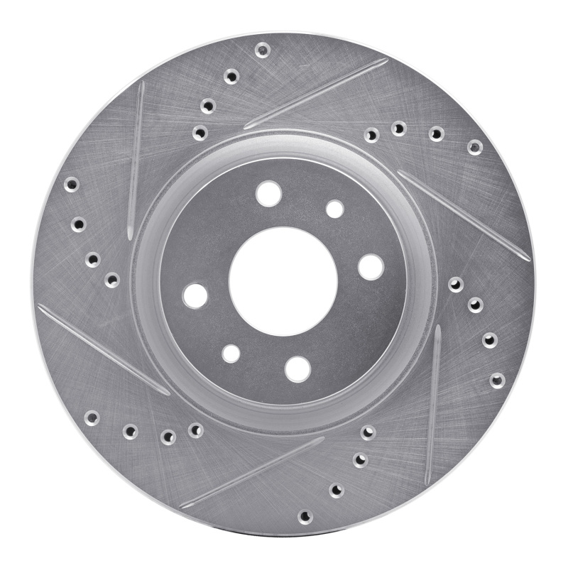 R1 Concepts for 2012-2019 Fiat 500 (USA/Canada) Front Left Drilled & Slotted Silver Brake Rotor