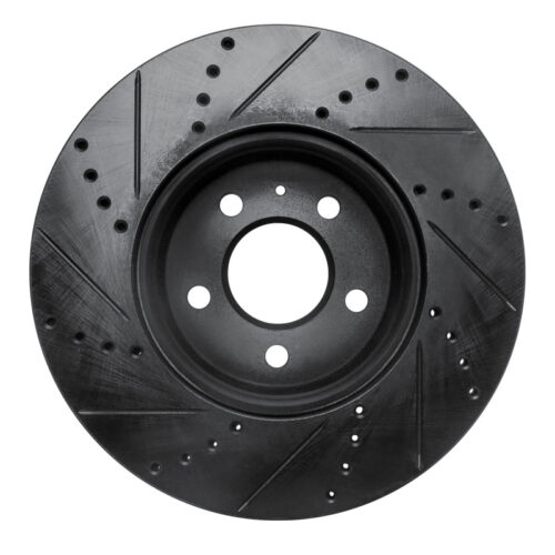 R1 Concepts for 08-25 Audi A4 Quattro Front Right Drilled & Slotted Black Brake Rotor - Image 5
