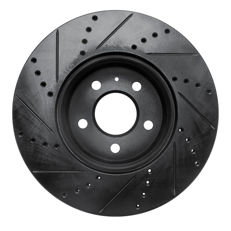 R1 Concepts for 08-25 Audi A4 Quattro Front Right Drilled & Slotted Black Brake Rotor - Image 5