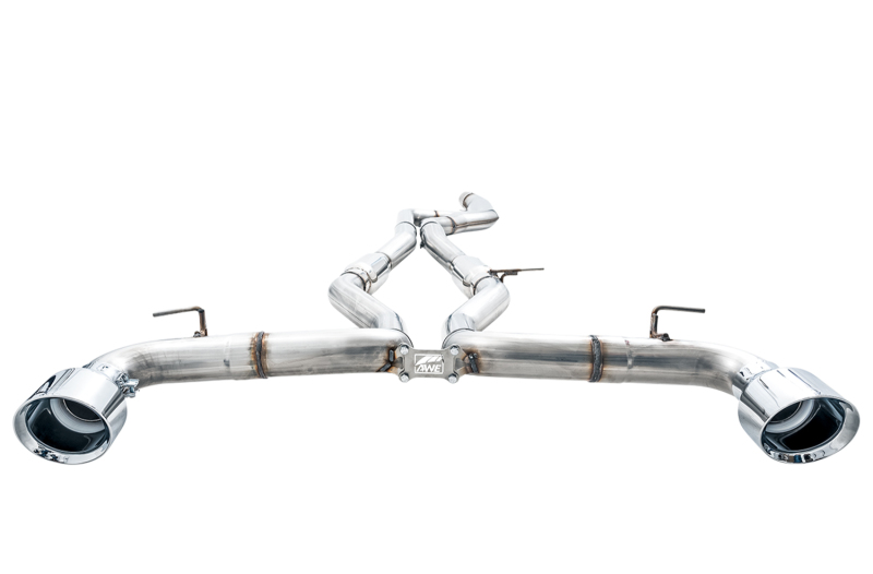 AWE Tuning Track Edition Exhaust - 5in Chrome Silver Tips for 2020 Toyota Supra A90 - Image 3