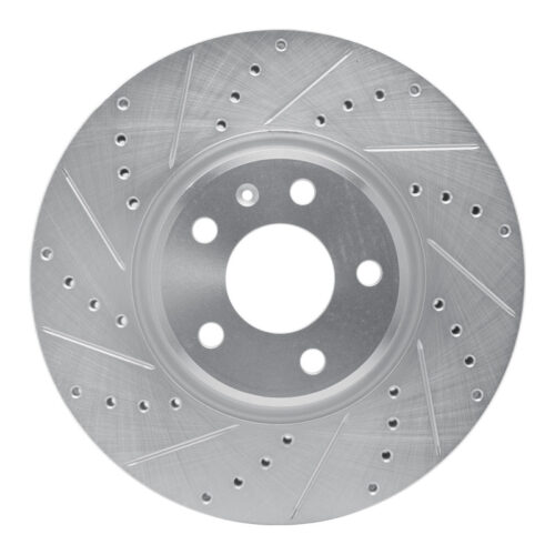 R1 Concepts for 11-17 Audi Q5 (Mexico) Front Left Drilled & Slotted Silver Brake Rotor
