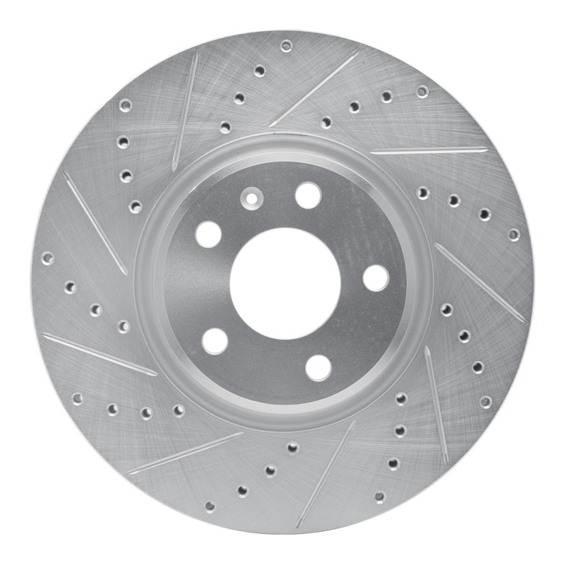 R1 Concepts for 11-17 Audi Q5 (Mexico) Front Left Drilled & Slotted Silver Brake Rotor