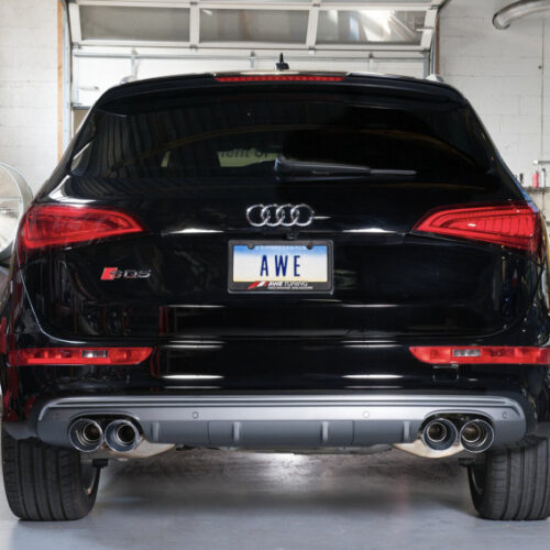 AWE Tuning Touring Edition Exhaust - Quad Outlet Chrome Silver Tips for Audi 8R SQ5 - Image 3