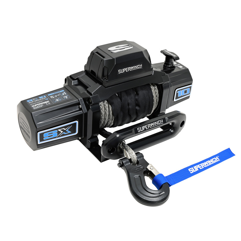Superwinch 10000 LBS 12V DC 3/8in x 80ft Synthetic Rope SX10SR Winch - Semi Gloss Black - Image 9