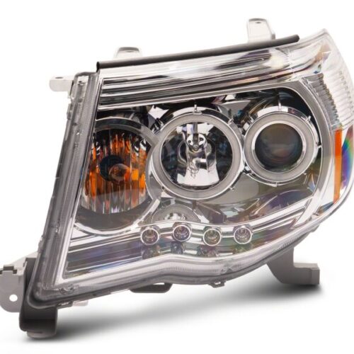 Raxiom for 2005-2009 Toyota Tacoma Super White LED Halo Projector Headlights- Chrome Housing- Clear Lens - Image 2