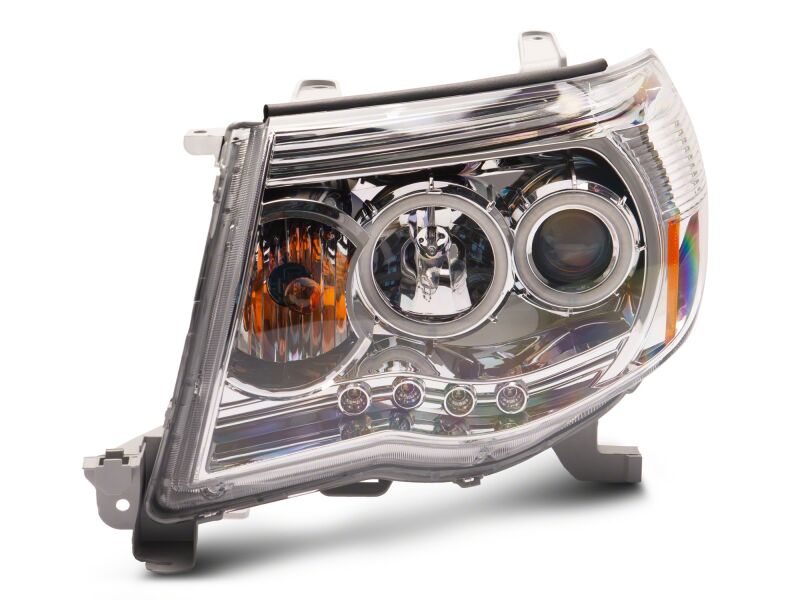 Raxiom for 2005-2009 Toyota Tacoma Super White LED Halo Projector Headlights- Chrome Housing- Clear Lens - Image 2