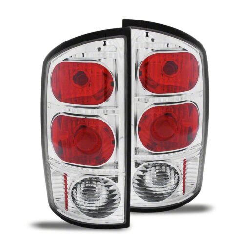 Raxiom for 2002-2005 Dodge RAM 1500 Axial Series Tail Lights- Chrome Housing- Red/Clear Lens