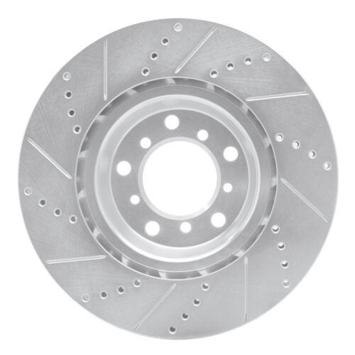 R1 Concepts for 01-06 BMW M3 Left Front Drilled & Slotted Silver Brake Rotor - Image 5
