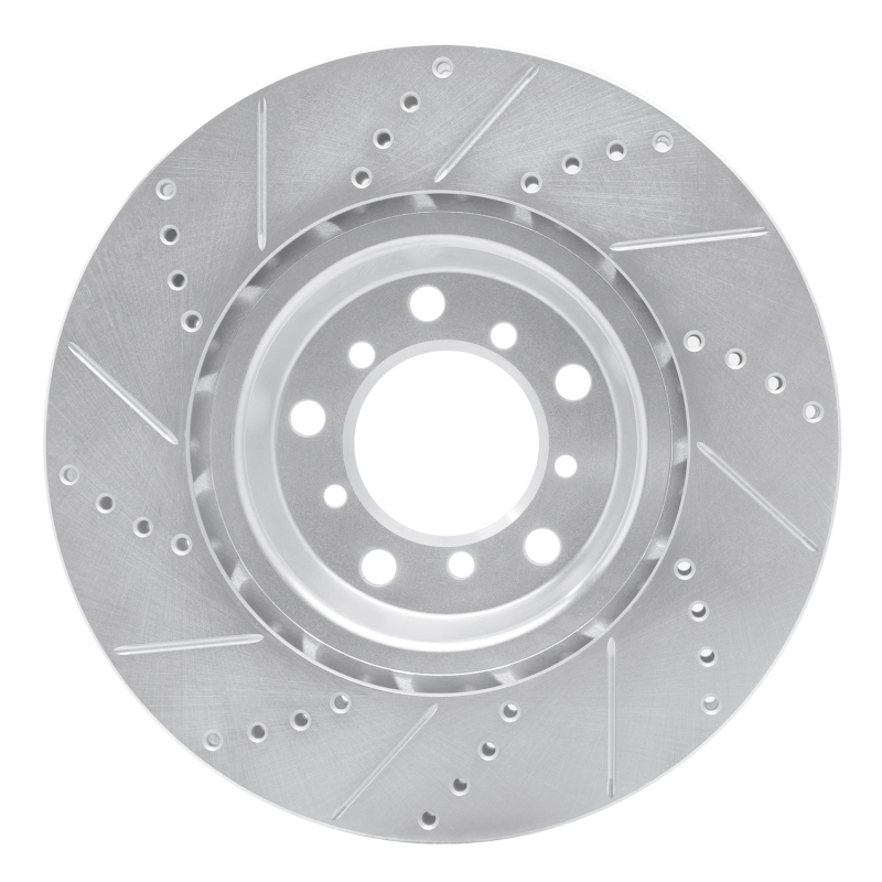 R1 Concepts for 01-06 BMW M3 Left Front Drilled & Slotted Silver Brake Rotor - Image 5
