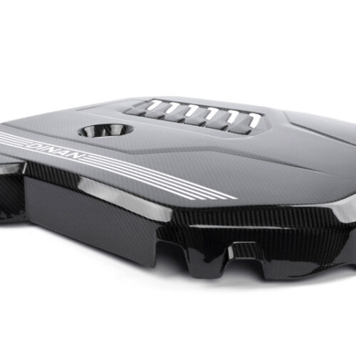 Alternative view of Dinan for 19-26 BMW B58D (G01/G02/G20/G22/G23/G26/G42) Gloss Carbon Fiber Engine Cover w/Matte Accents