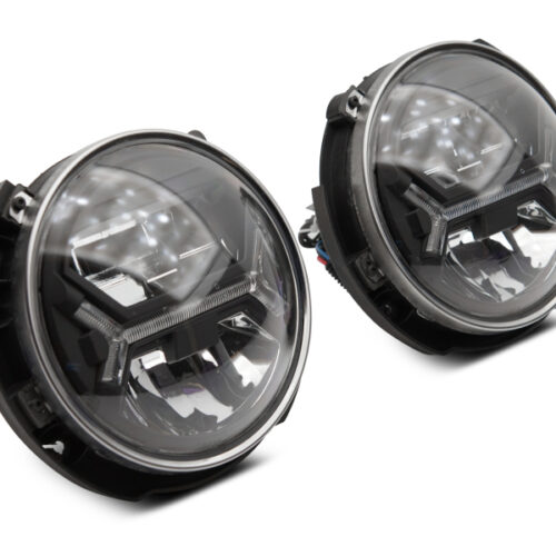 Raxiom for 2007-2018 Jeep Wrangler JK LED Halo Headlights- Black Housing (Clear Lens) - Image 3