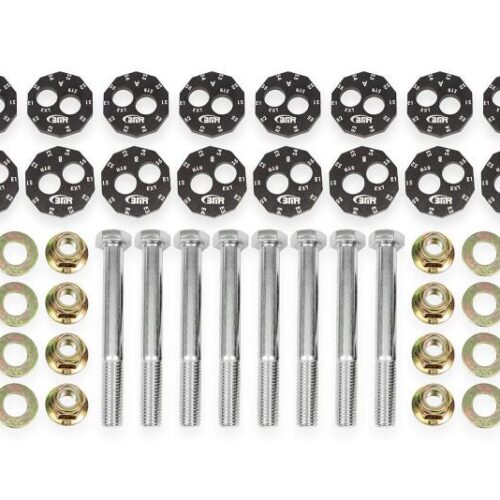 BMR 14-19 Chevrolet Corvette C7 Front & Rear Lower Control Arms Camber Bolt Kit - Black Anodized