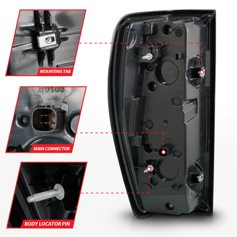 ANZO 19-23 GMC Sierra 1500/2500HD/3500HD Smoke Black Replacement Full LED Bar Tail Light - Image 5