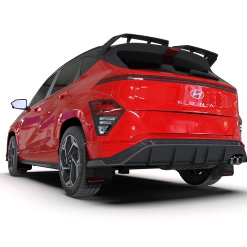Rally Armor 24-26 Hyundai Kona N Line Black UR Mud Flap - Red Logo - Image 3