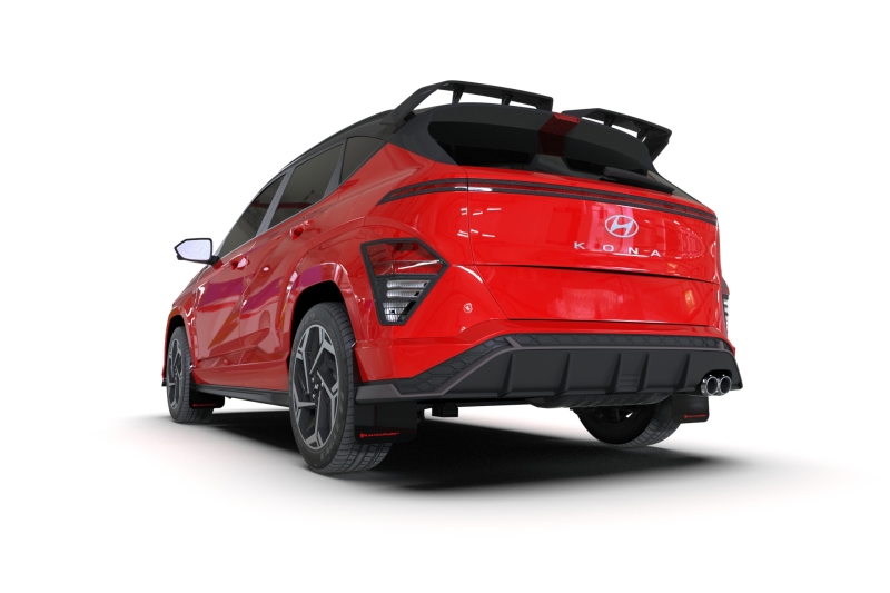 Rally Armor 24-26 Hyundai Kona N Line Black UR Mud Flap - Red Logo - Image 3