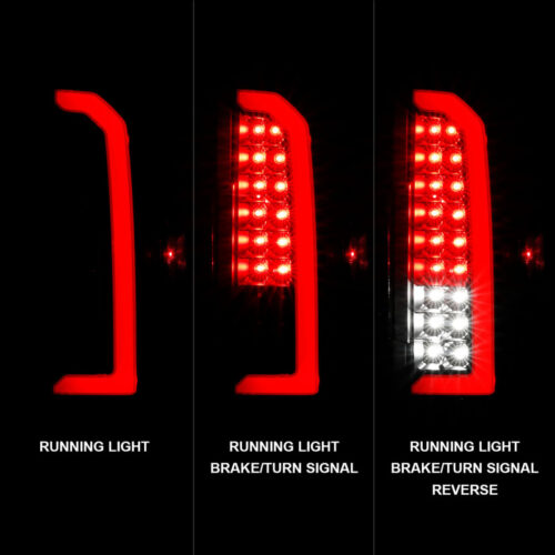 ANZO 15-21 Chevrolet Colorado Full LED Tail Lights w/ Red Lightbar Black Housing Clear Lens - Image 9