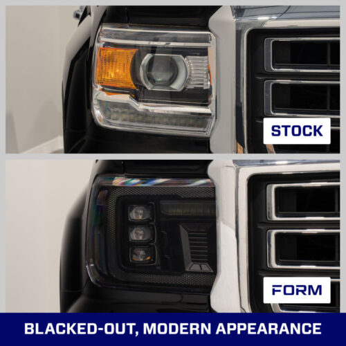 Form Lighting 2014+ GMC Sierra 1500/2500/3500 LED Projector Headlights Amber DRL (Pair) - Image 5