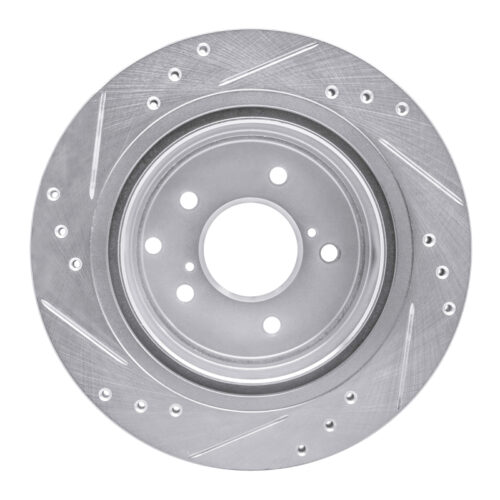 R1 Concepts for 89-96 Nissan 300ZX Turbo Rear Right Drilled & Slotted Silver Brake Rotor - Image 5