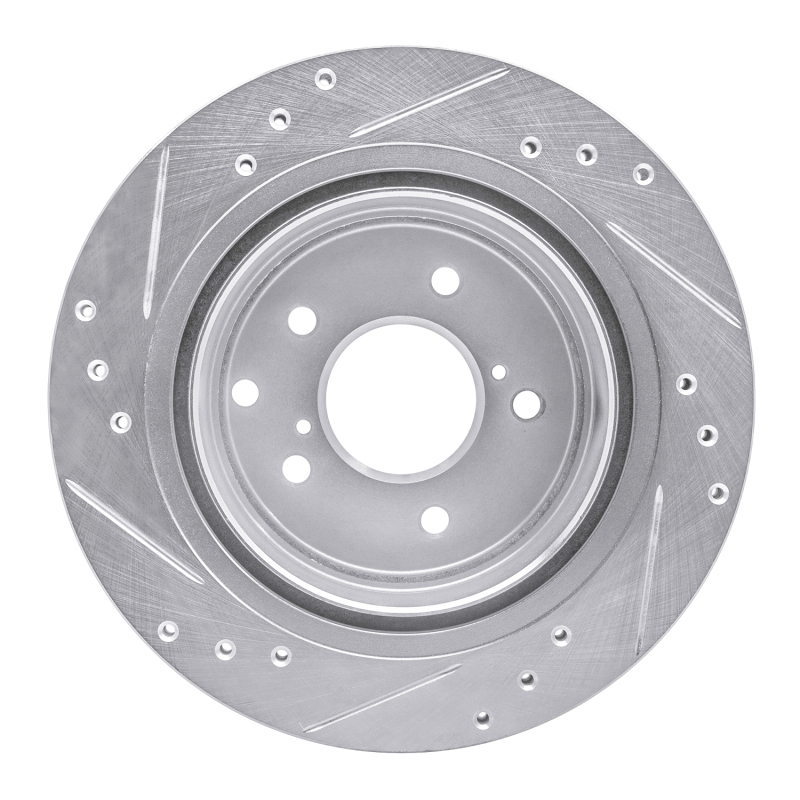 R1 Concepts for 89-96 Nissan 300ZX Turbo Rear Right Drilled & Slotted Silver Brake Rotor - Image 5