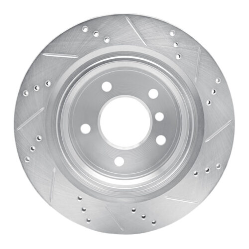 R1 Concepts for 95-99 BMW M3 E36 Right Rear Drilled & Slotted Silver Brake Rotor - Image 5