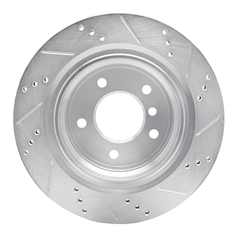 R1 Concepts for 95-99 BMW M3 E36 Right Rear Drilled & Slotted Silver Brake Rotor - Image 5