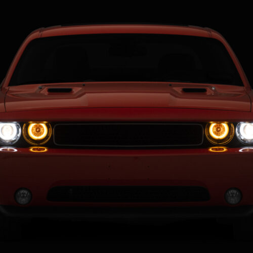 Raxiom for 2008-2014 Dodge Challenger Dual LED Halo Projector Headlights- Black Housing (Clear Lens) - Image 8