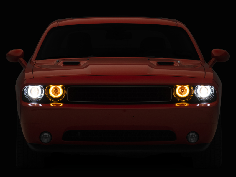 Raxiom for 2008-2014 Dodge Challenger Dual LED Halo Projector Headlights- Black Housing (Clear Lens) - Image 8
