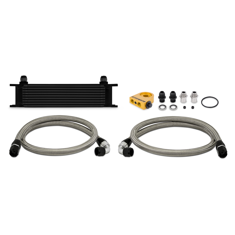 Mishimoto Universal Thermostatic 10 Row Oil Cooler Kit - Black - Image 2