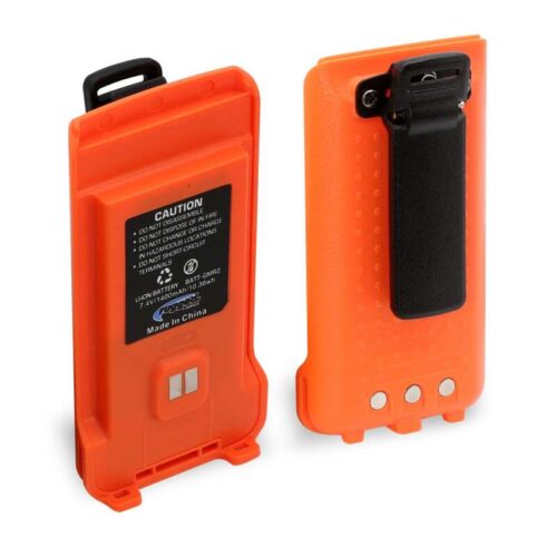 Rugged Radios GMR2 Replacement Lithium Battery w/12v Charge Port and Belt Clip Safety Orange - Image 2