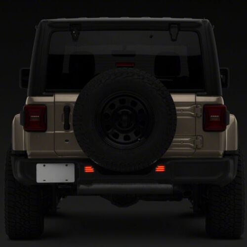 Raxiom for 2018-2023 Jeep Wrangler JL Moab Rubicon Sahara Axial LED Rear Bumper Reflector Lights- Smoked - Image 9